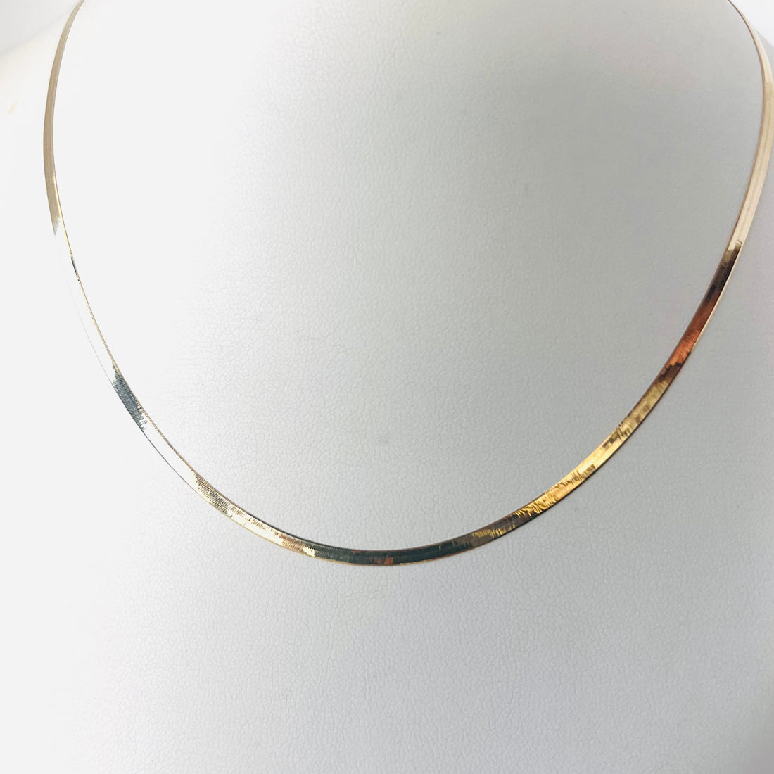 14k gold herringbone necklace