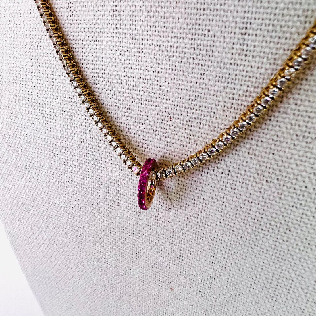 14k pink sapphire rondelle