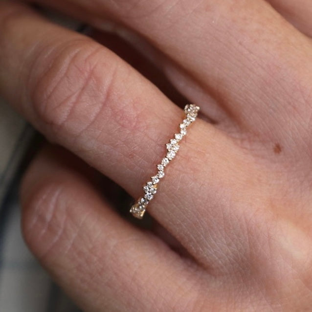 14k diamond pave cluster ring