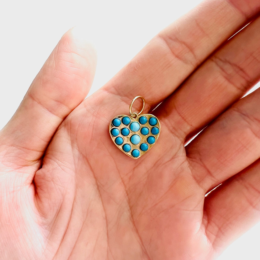 turquoise heart charm