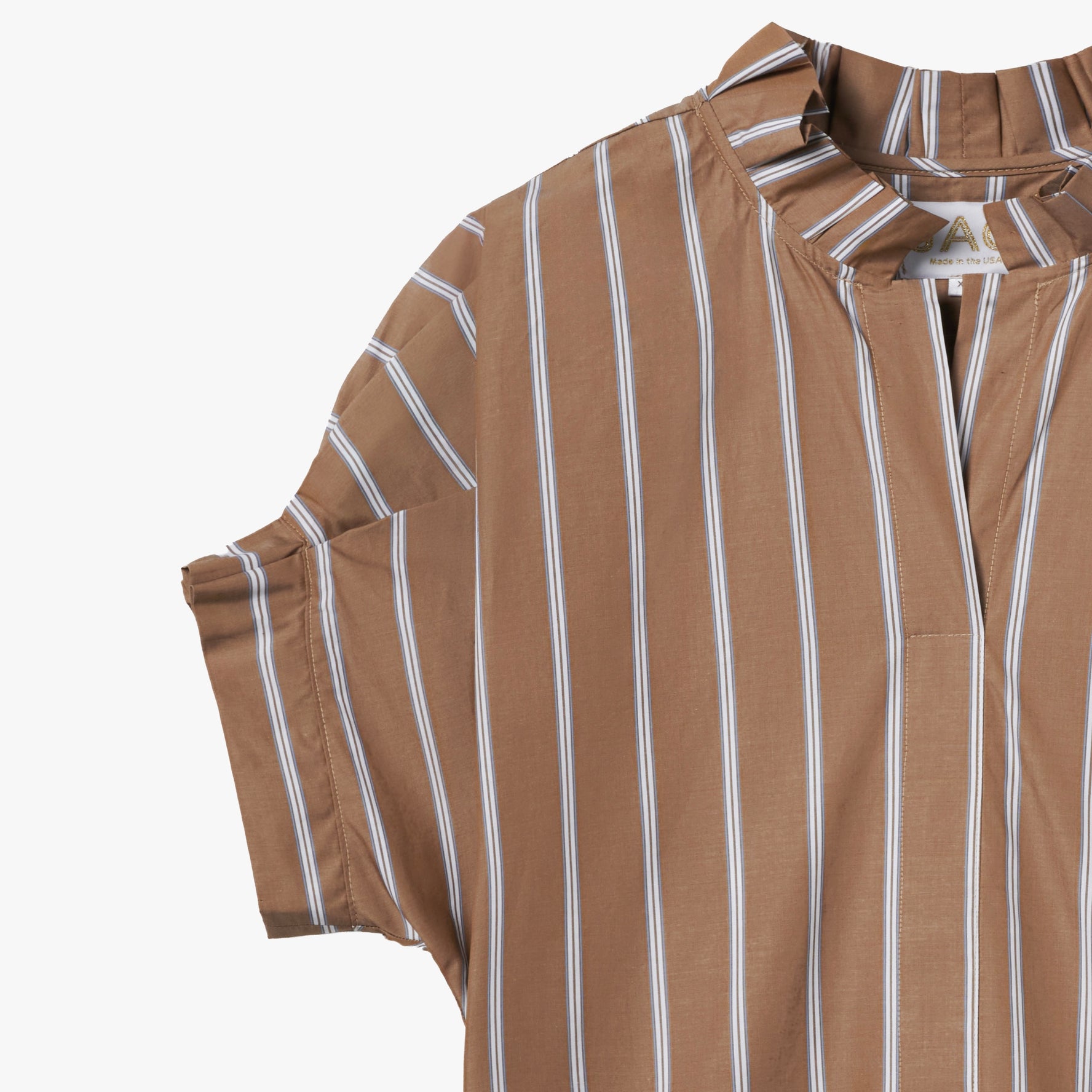 the renea top in brown stripe