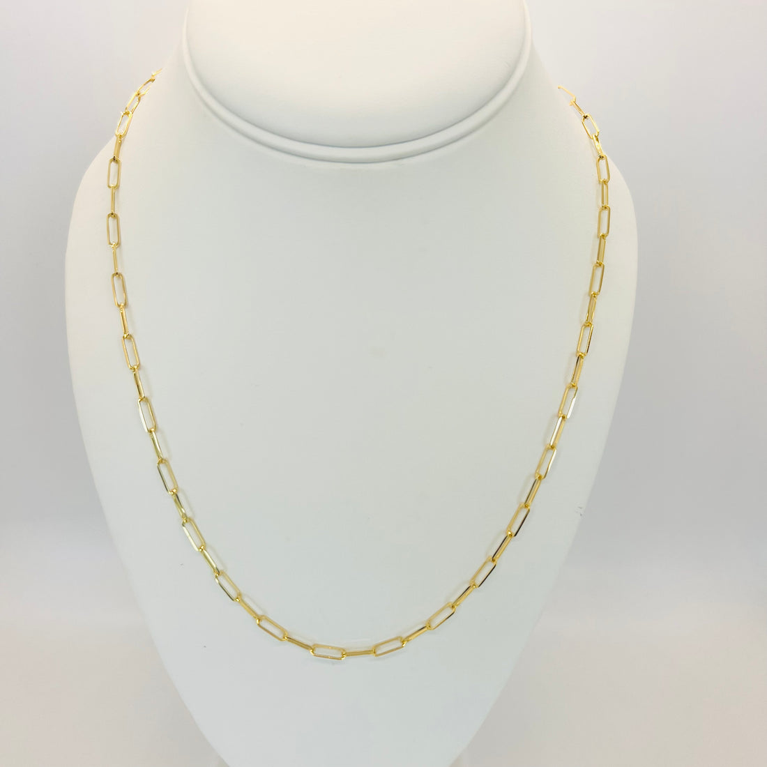 14k medium elongated link necklace