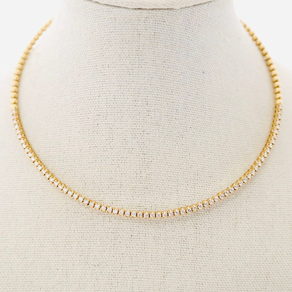 14kg flexible diamond tennis necklace