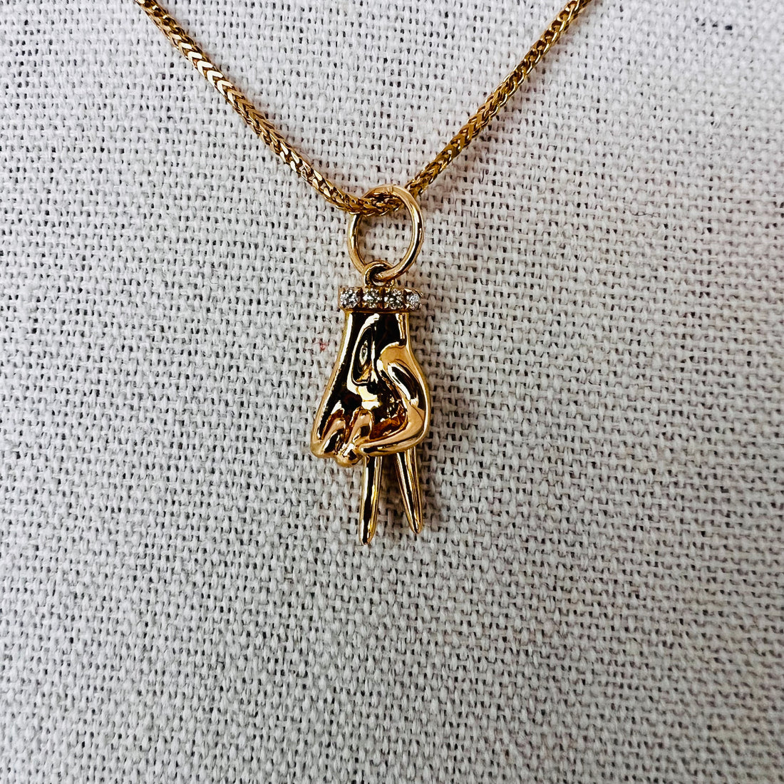 14k gold peace sign with diamond charm/pendant