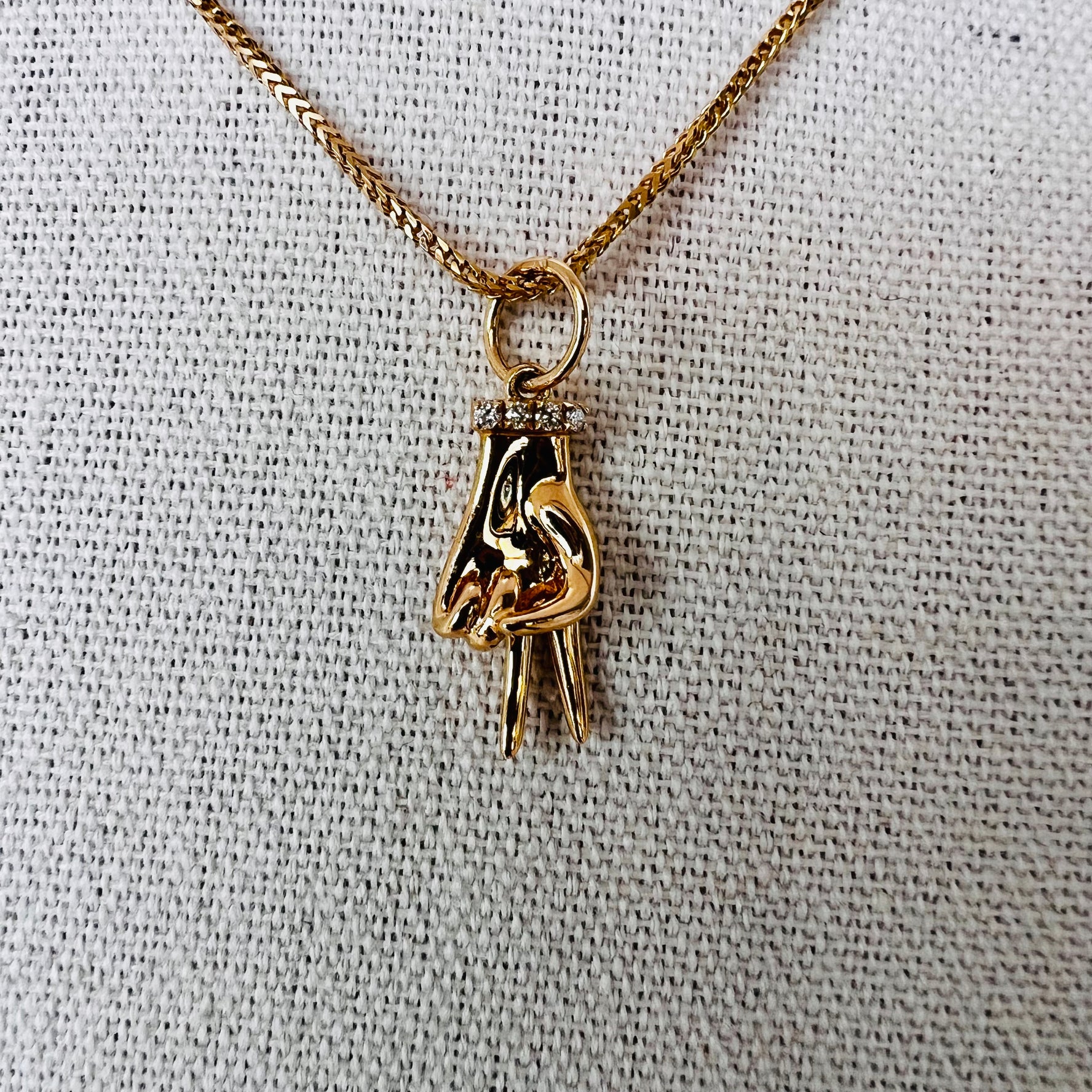 14k gold peace sign with diamond charm/pendant