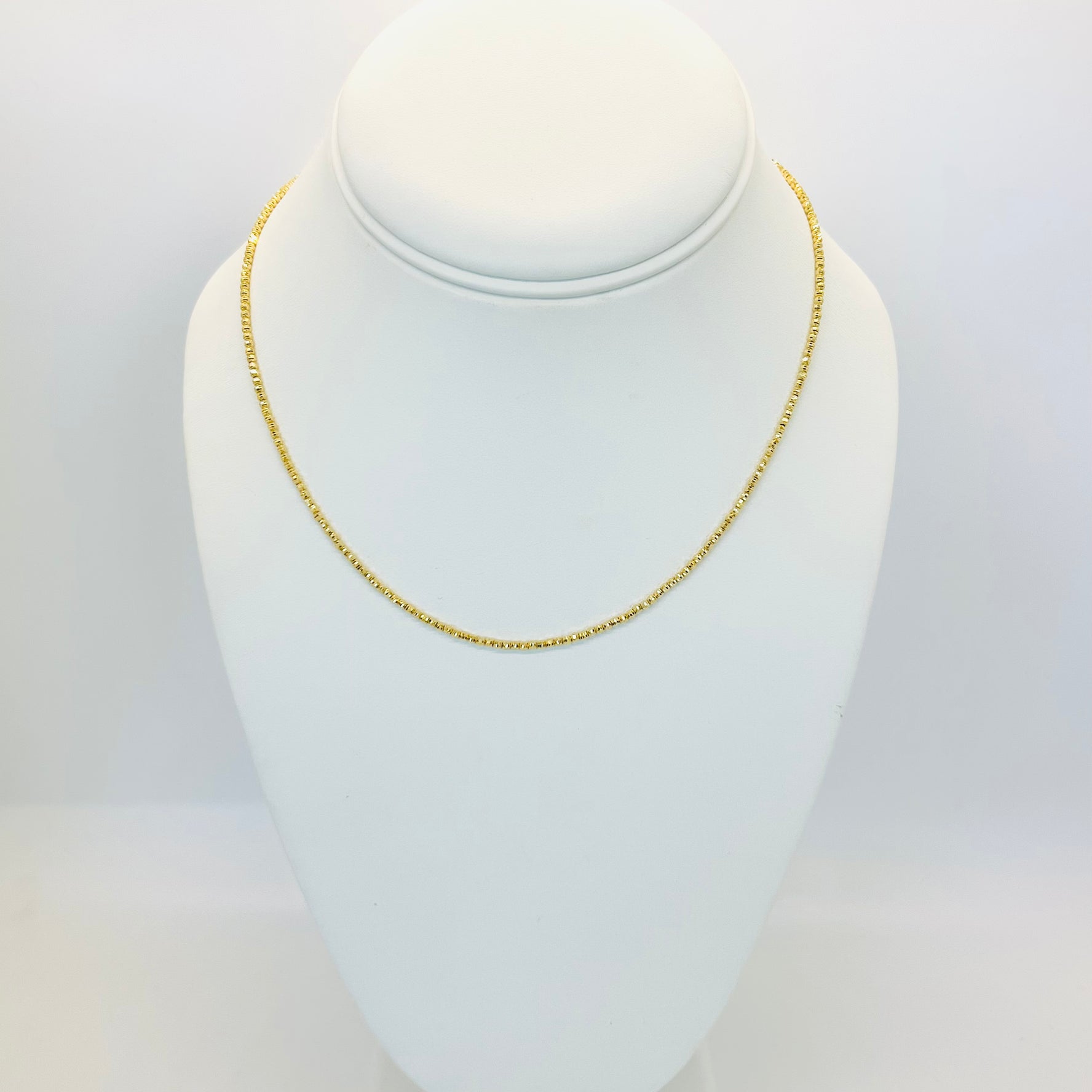 14k yellow gold diamond cut necklace