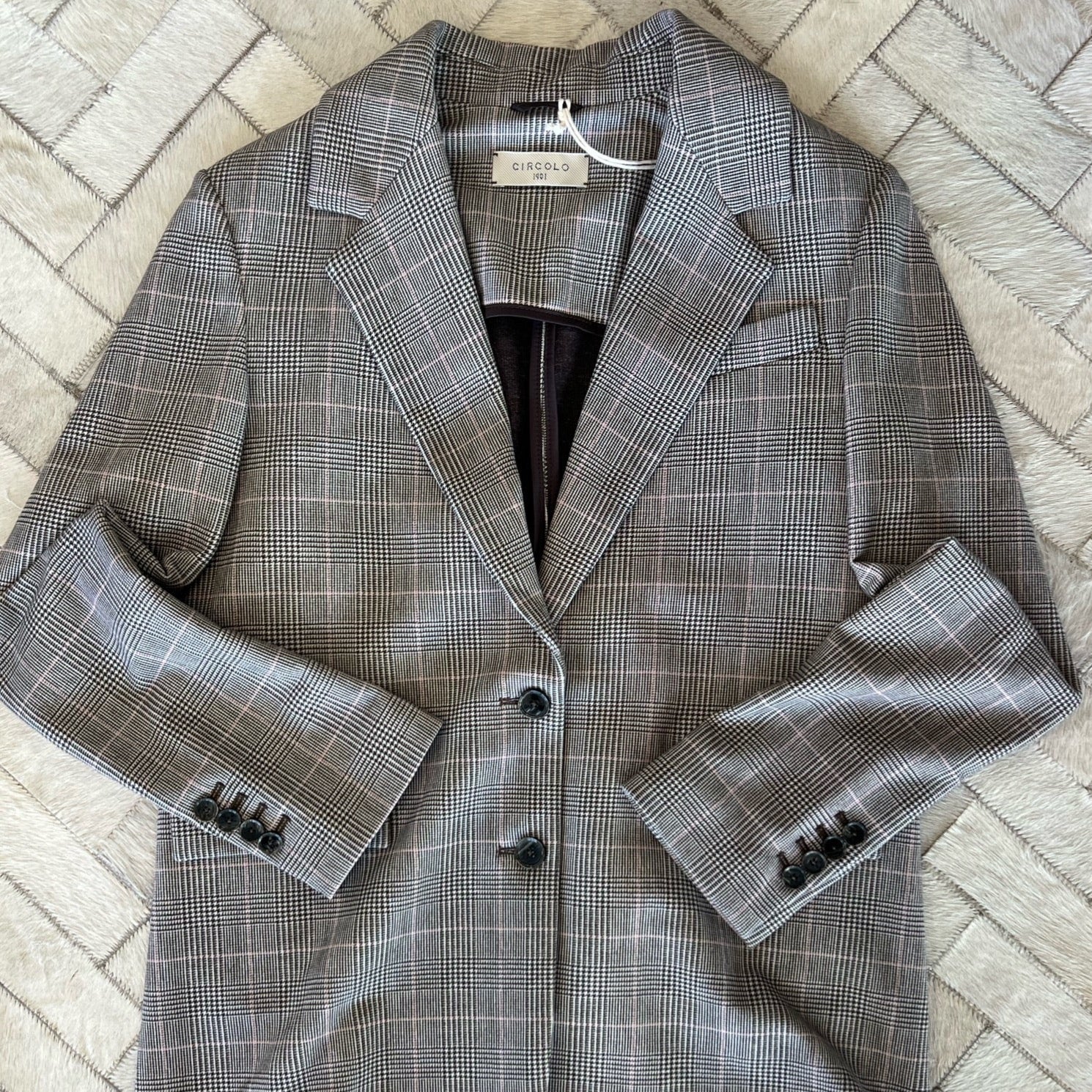 Houndstooth single breasted jacket