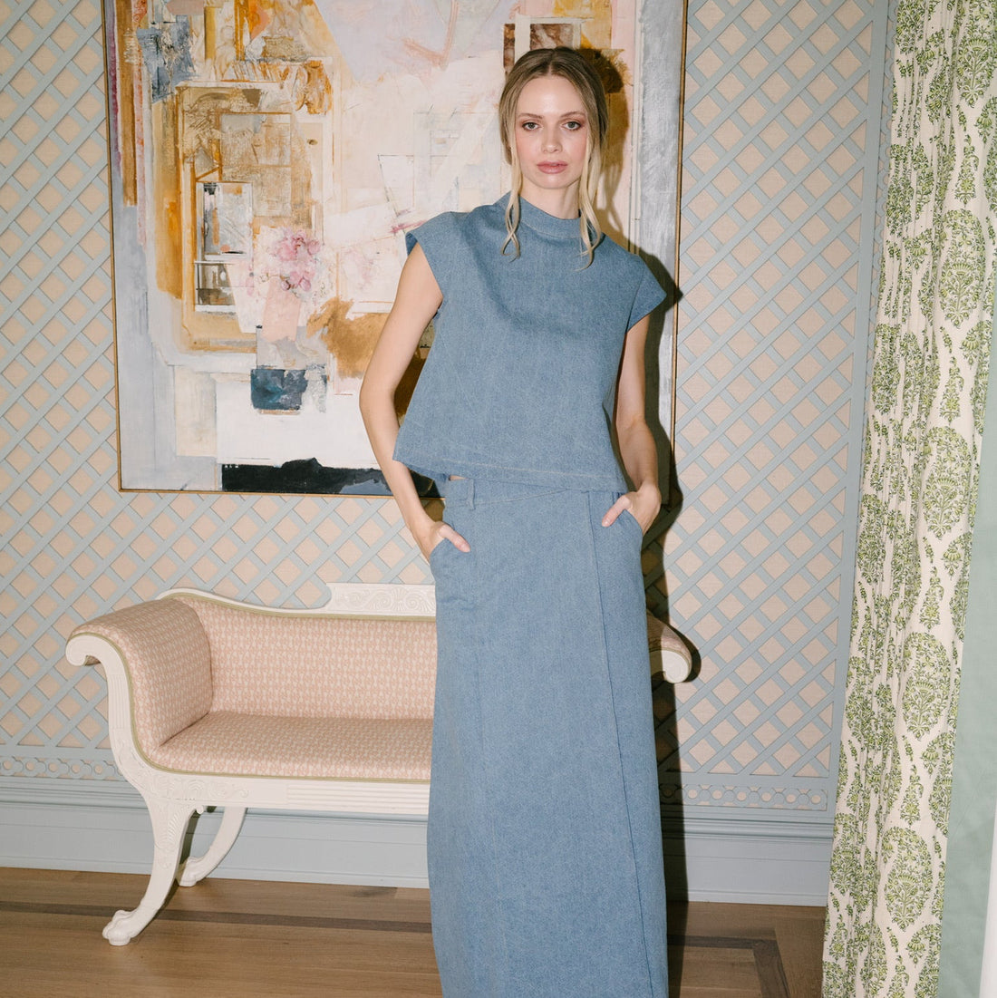 The AUDREY Top in Washed Denim