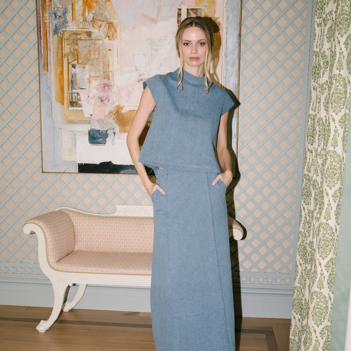 The AUDREY Top in Washed Denim