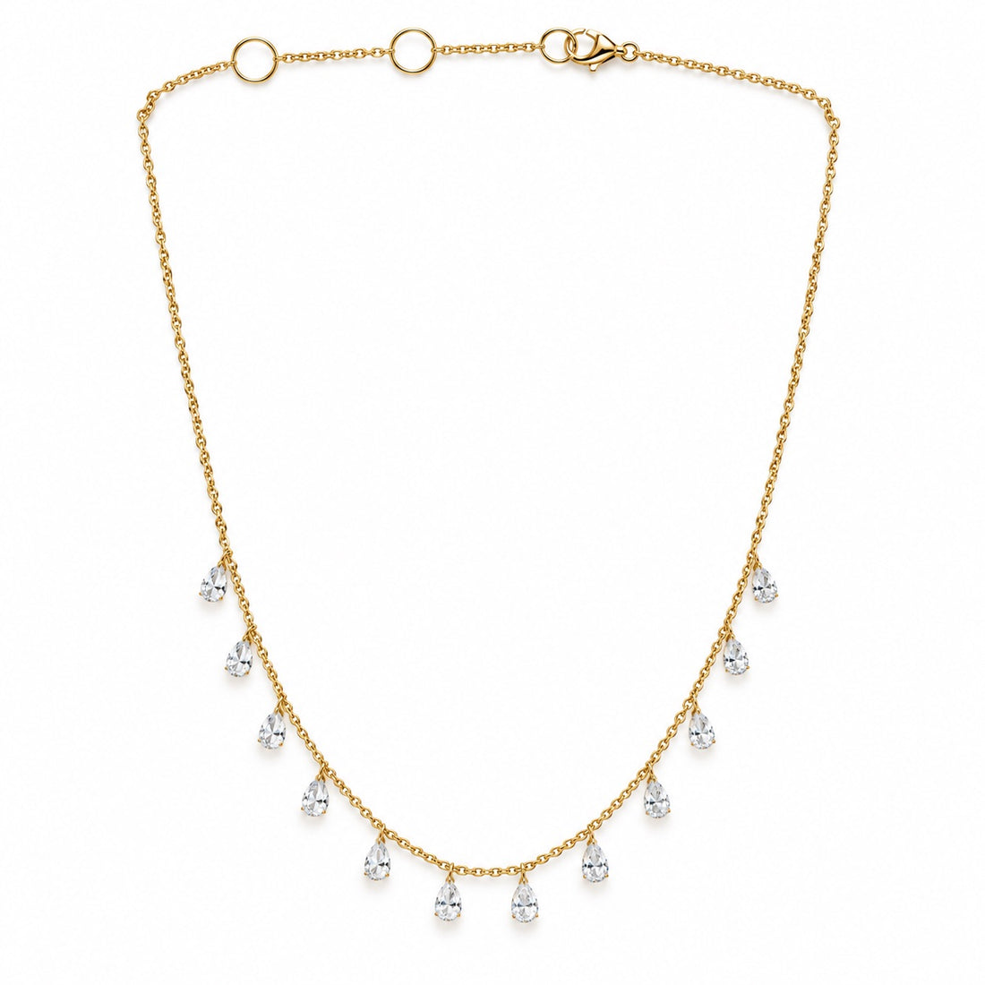 14K Gold Pear Diamond Drop Necklace, 3.97ctw by JAG Jewelry and Goods