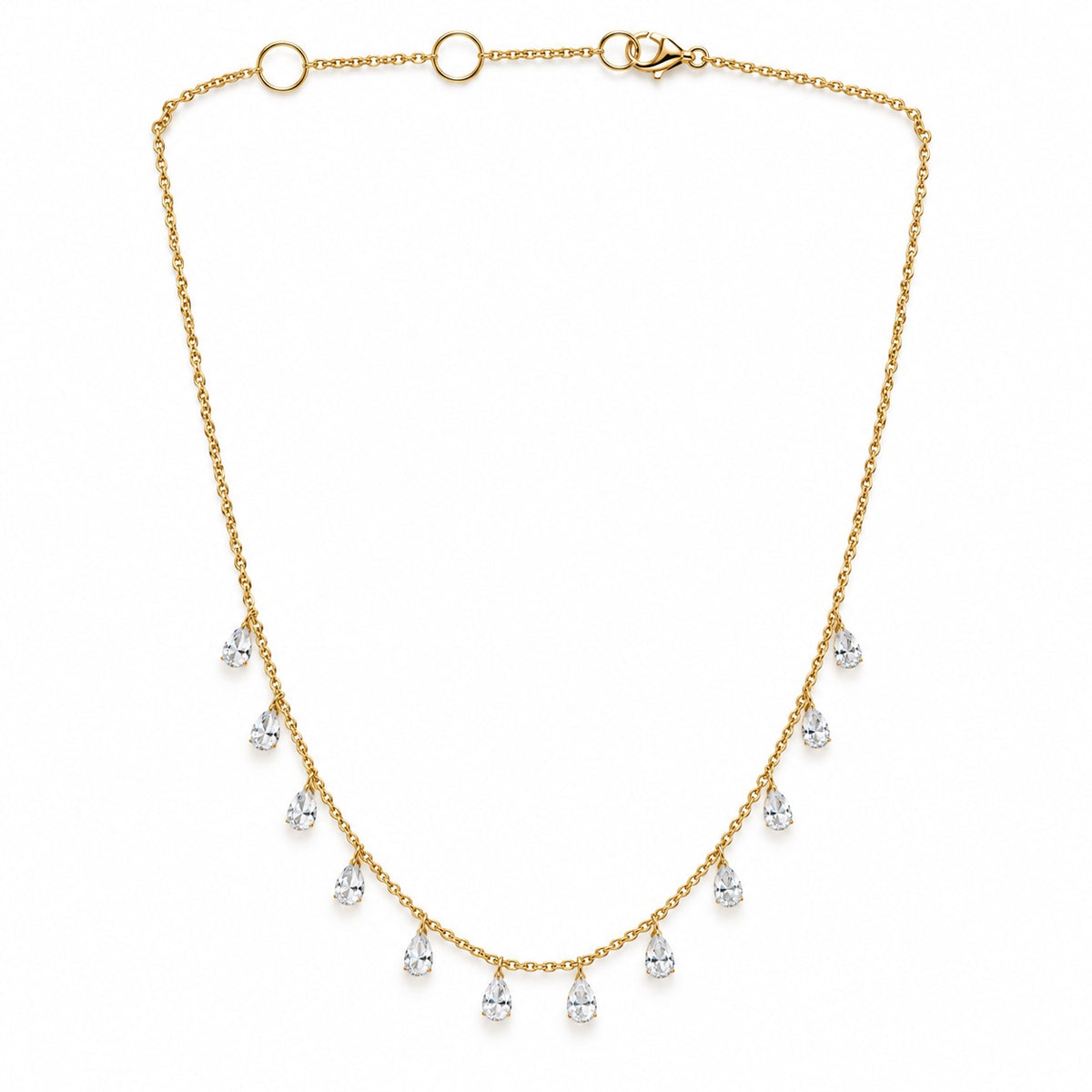 14K Gold Pear Diamond Drop Necklace, 3.97ctw by JAG Jewelry and Goods