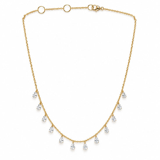 14K Gold Pear Diamond Drop Necklace, 3.97ctw by JAG Jewelry and Goods