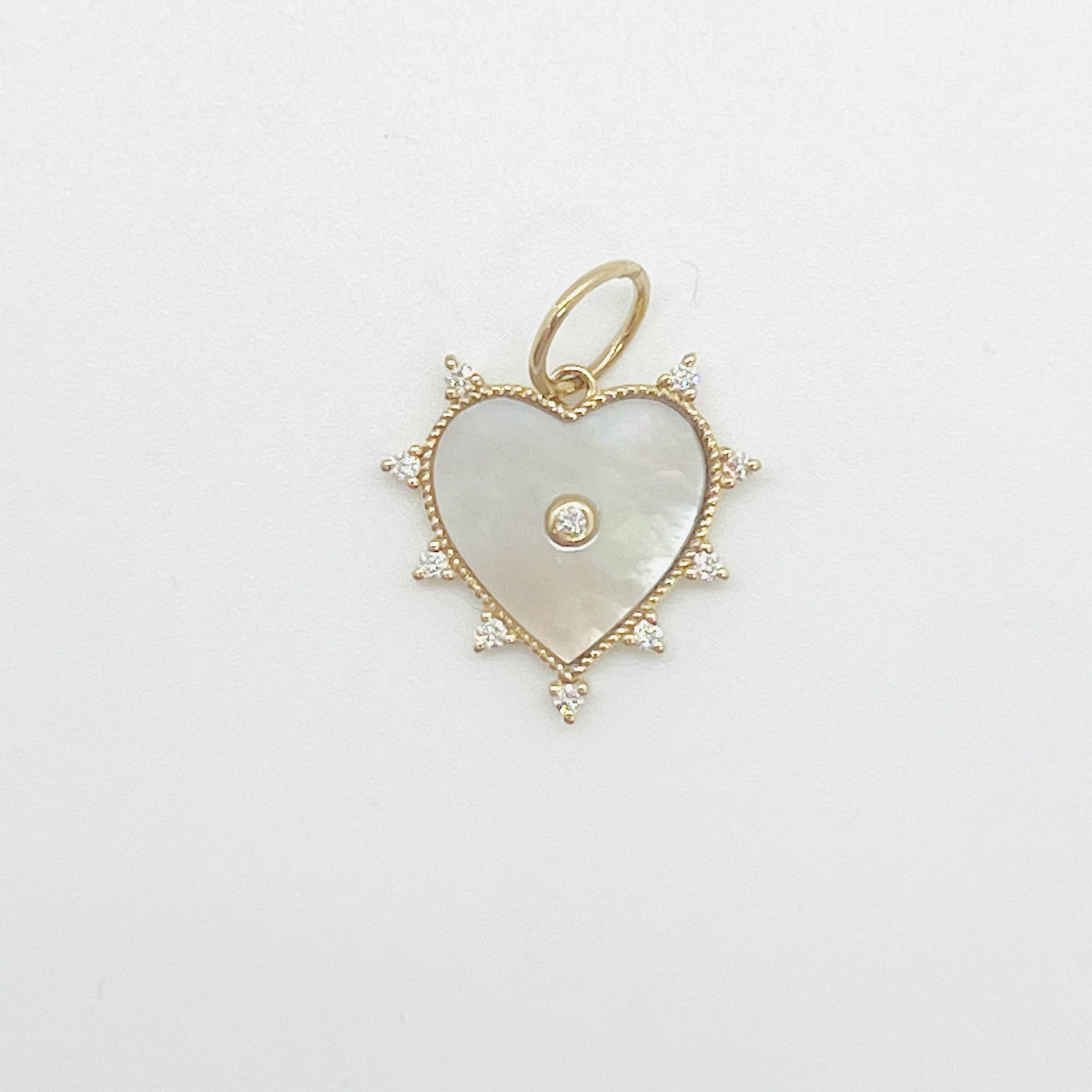 diamond and opal heart charm
