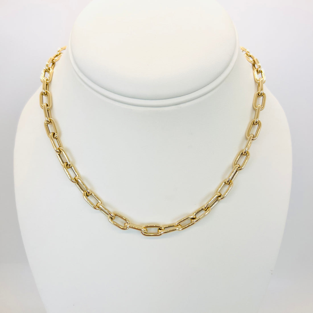 14k toggle paperclip necklace