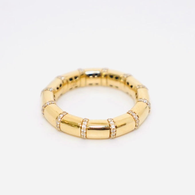 14k gold and diamond flexible band ring