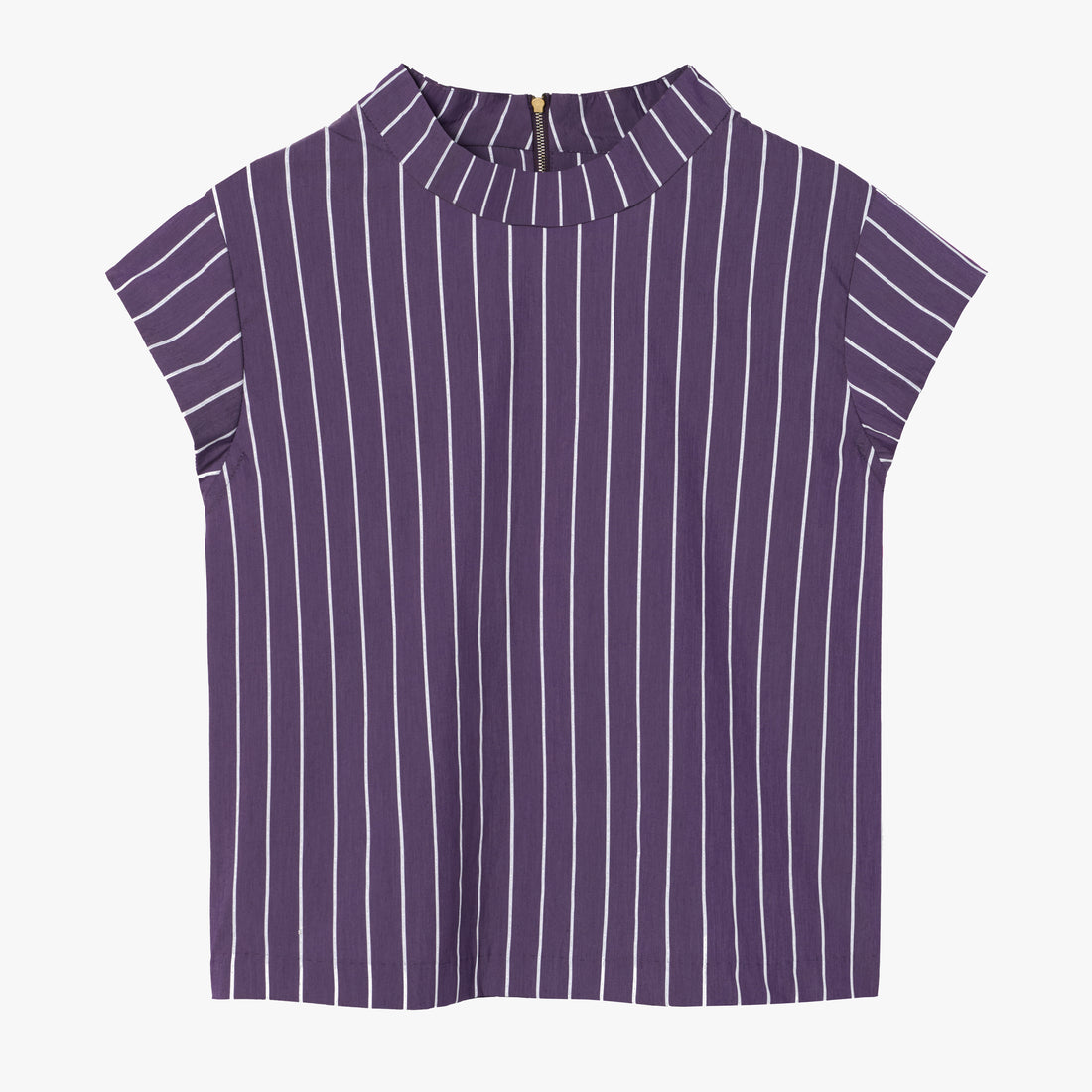 The AUDREY Top in Purple/Silver Stripe