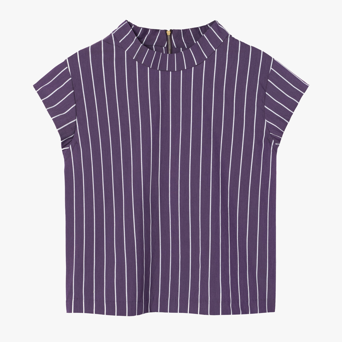 The AUDREY Top in Purple/Silver Stripe