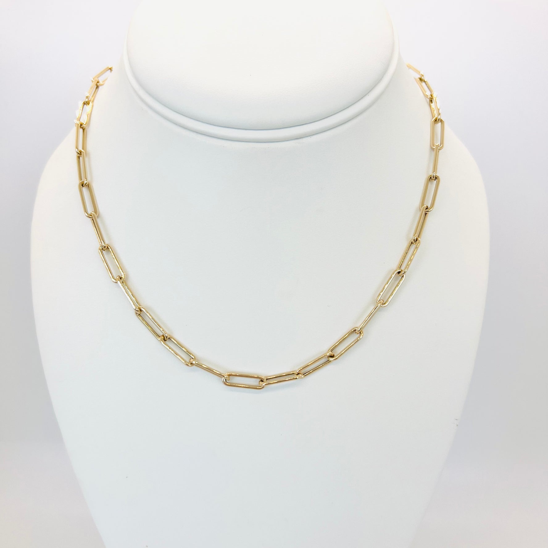 14k medium elongated anchor necklace