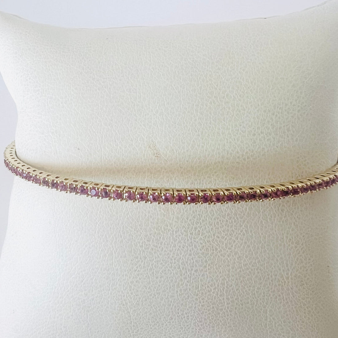 14k pink sapphire bangle bracelet