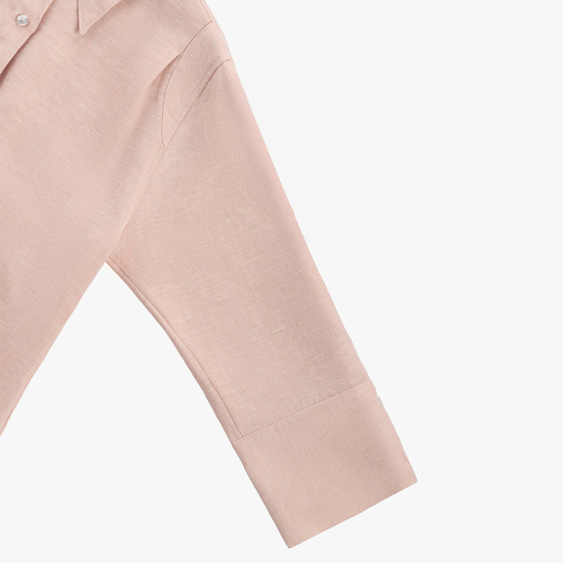 the HATTIE top in pale pink linen