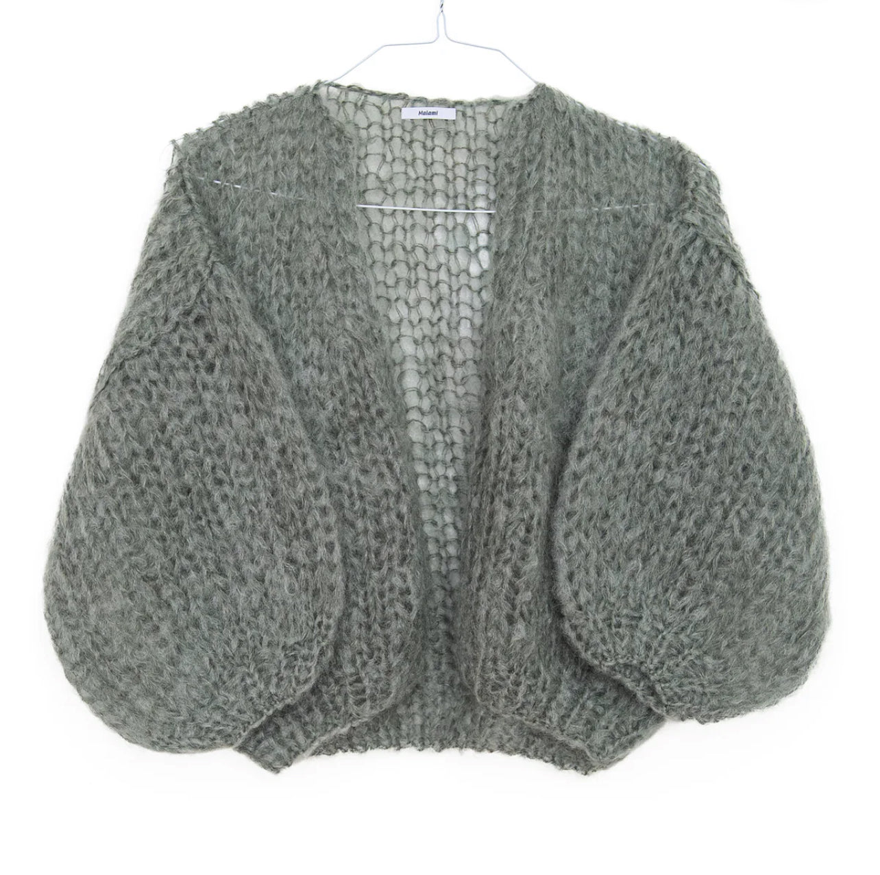 Mohair Ribbed Bomber Cardigan
