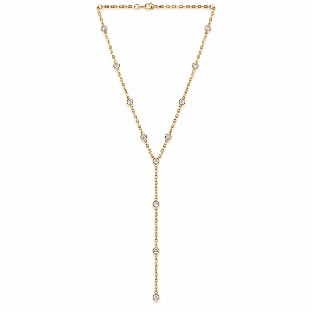 14K Gold Bezel Diamond Y-Drop Necklace, 1.82ctw by JAG Jewelry and Goods, alternate view
