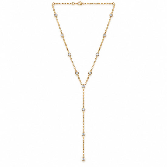 14K Gold Bezel Diamond Y-Drop Necklace, 1.82ctw by JAG Jewelry and Goods, alternate view
