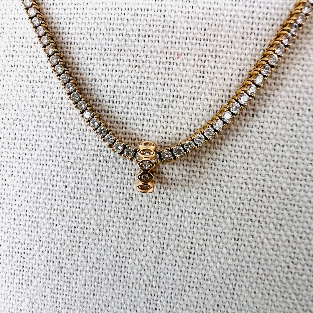 14k gold with diamond eye design rondelle