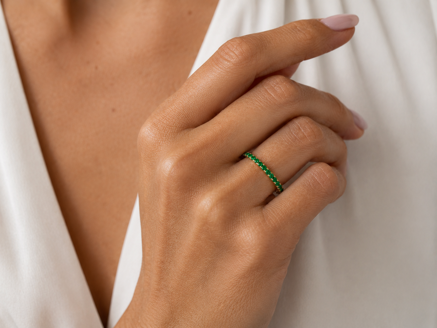 brilliant emerald stacking ring