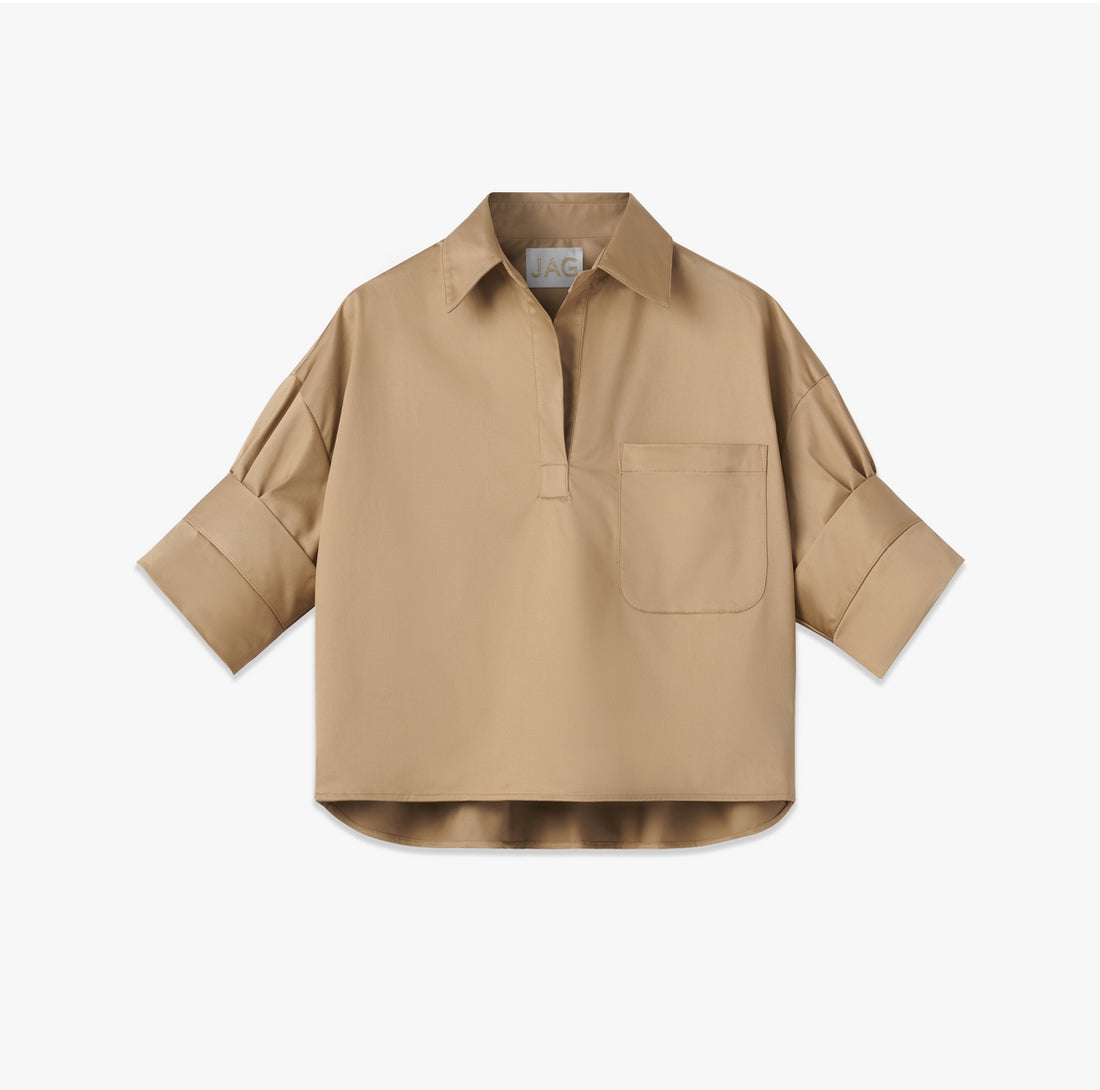 the ROSE top in tan
