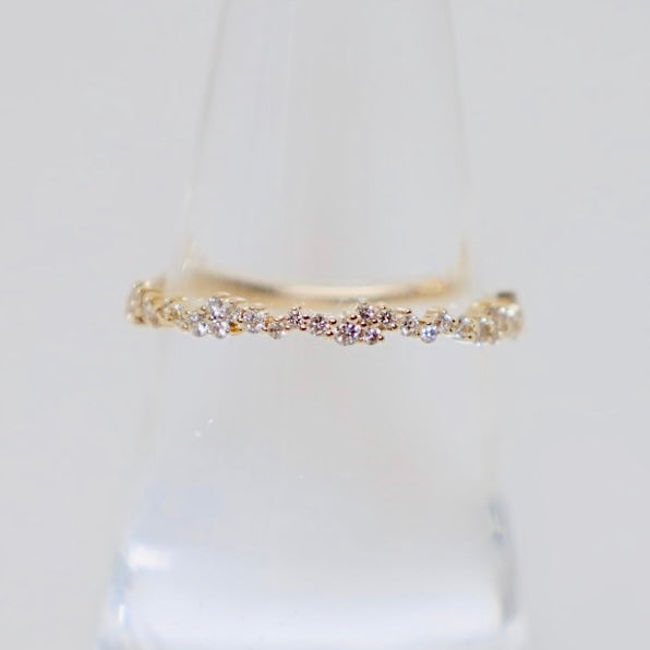 14k diamond pave cluster ring