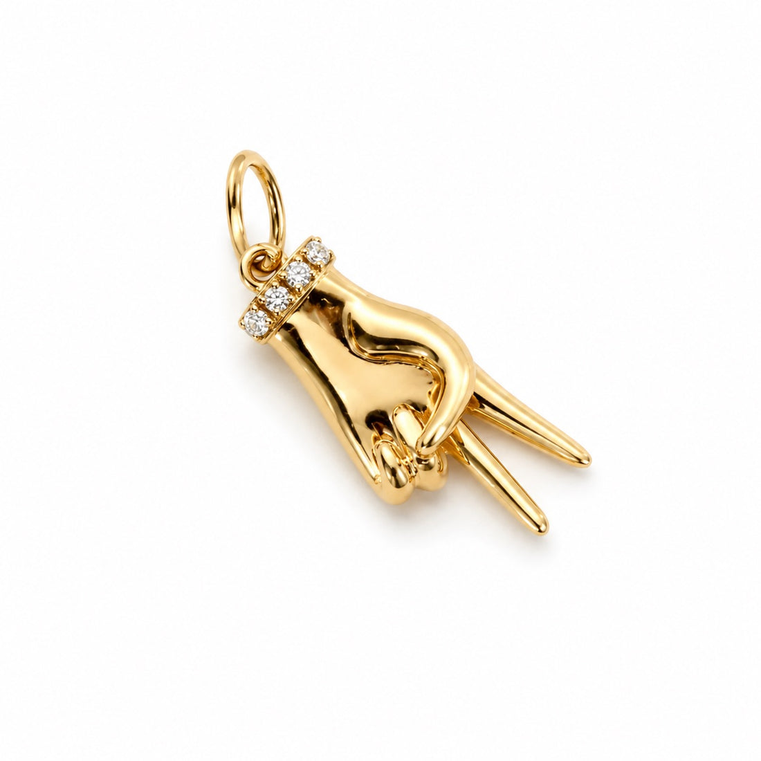 14k gold peace sign with diamond charm/pendant
