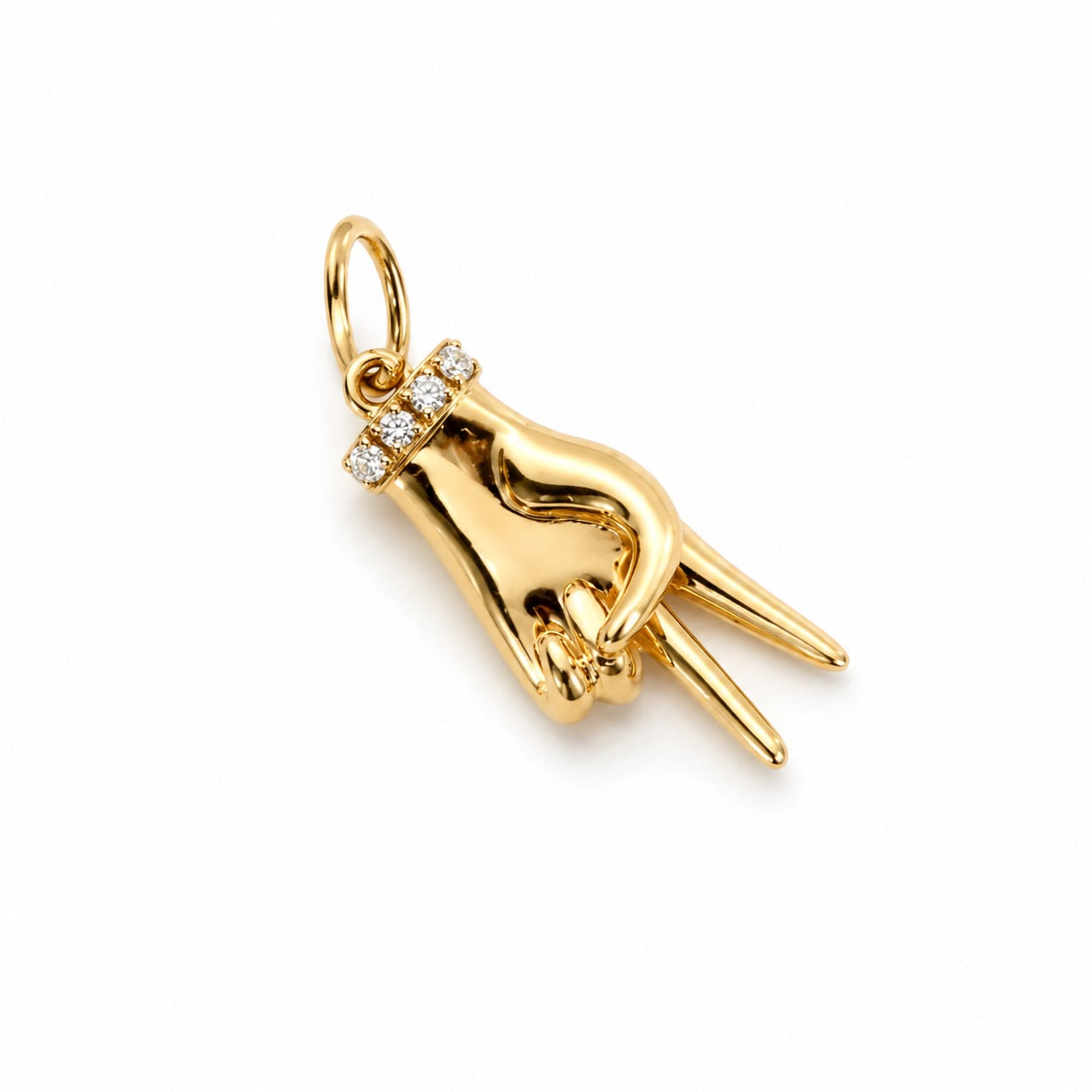 14k gold peace sign with diamond charm/pendant