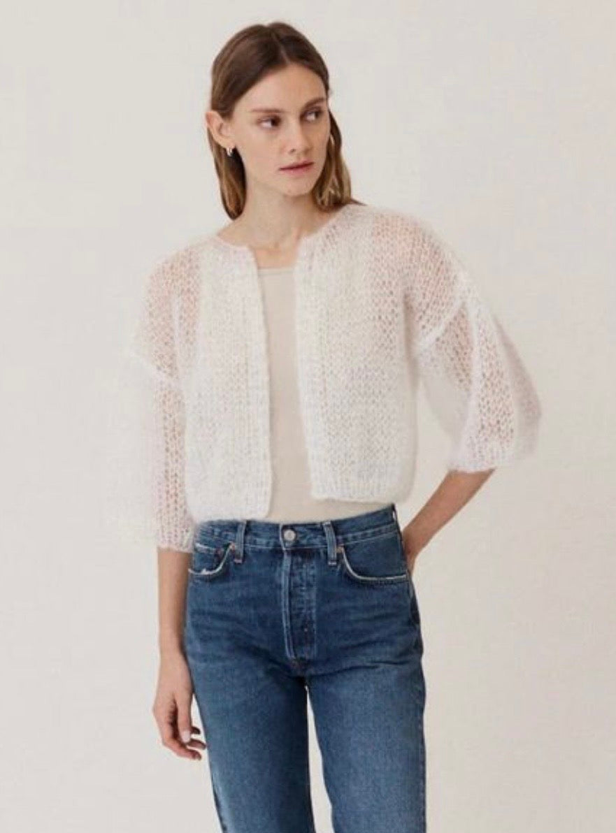 Mohair light bomber cardigan