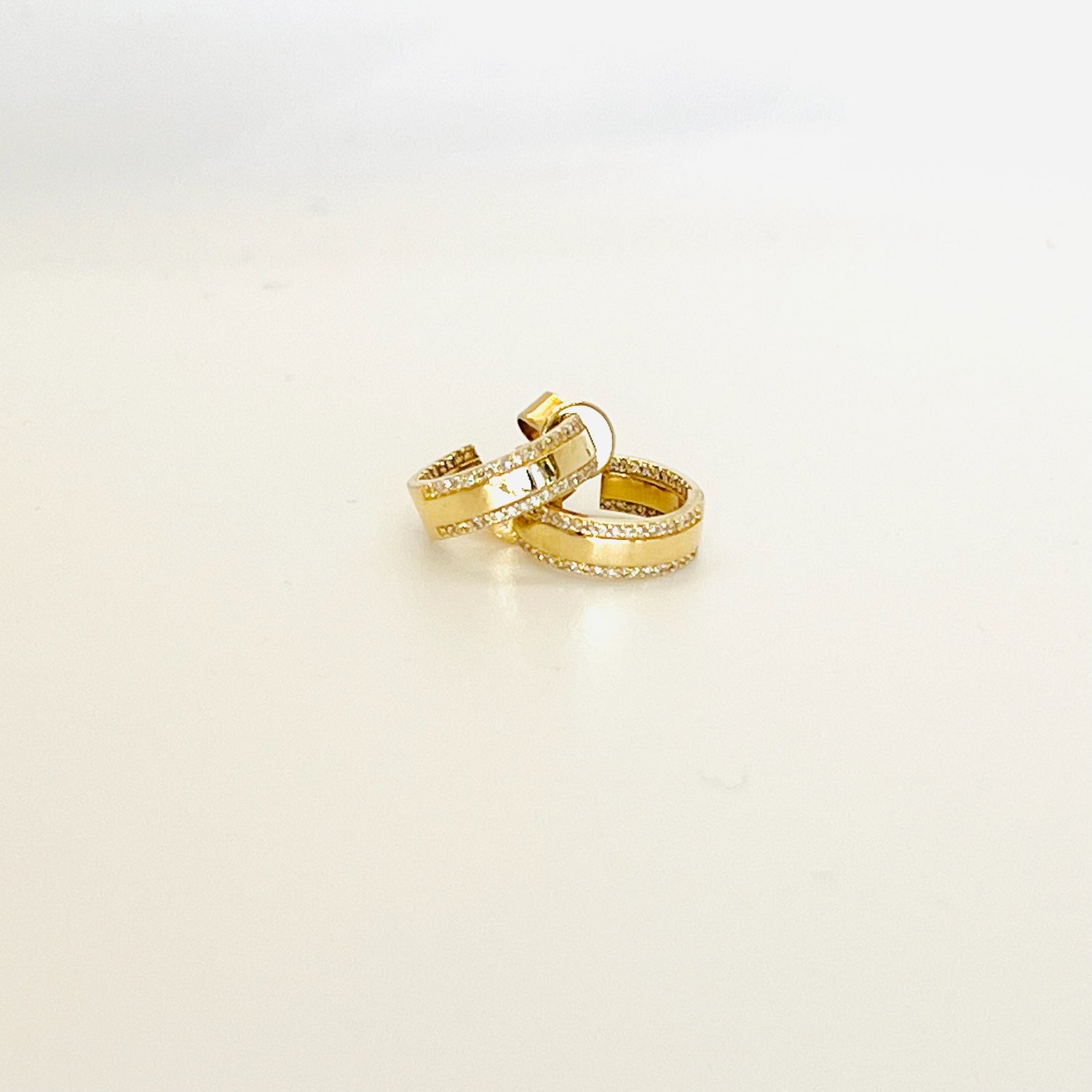 14k gold and diamond hoops