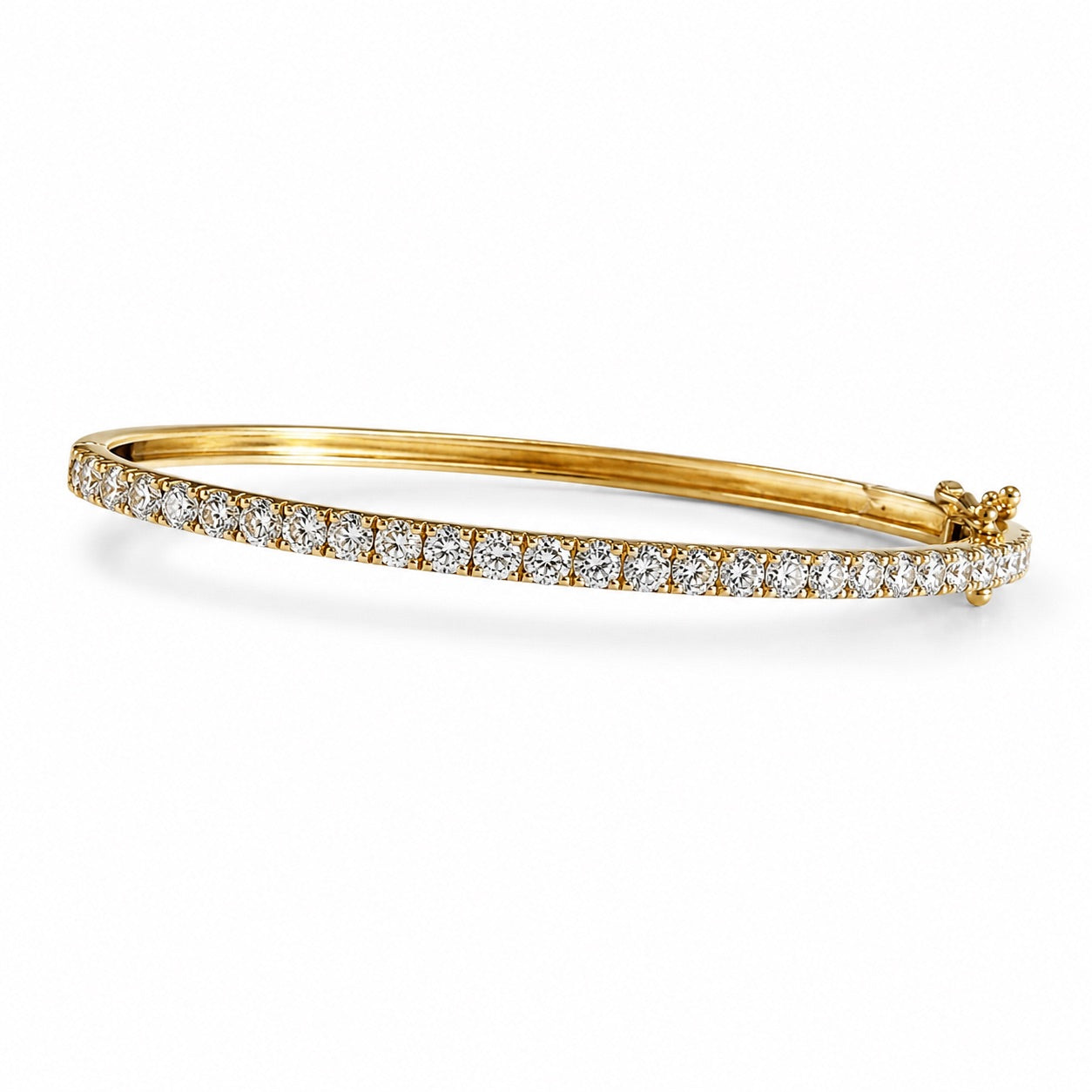 14K Gold Brilliant Cut Diamond Bangle Bracelet