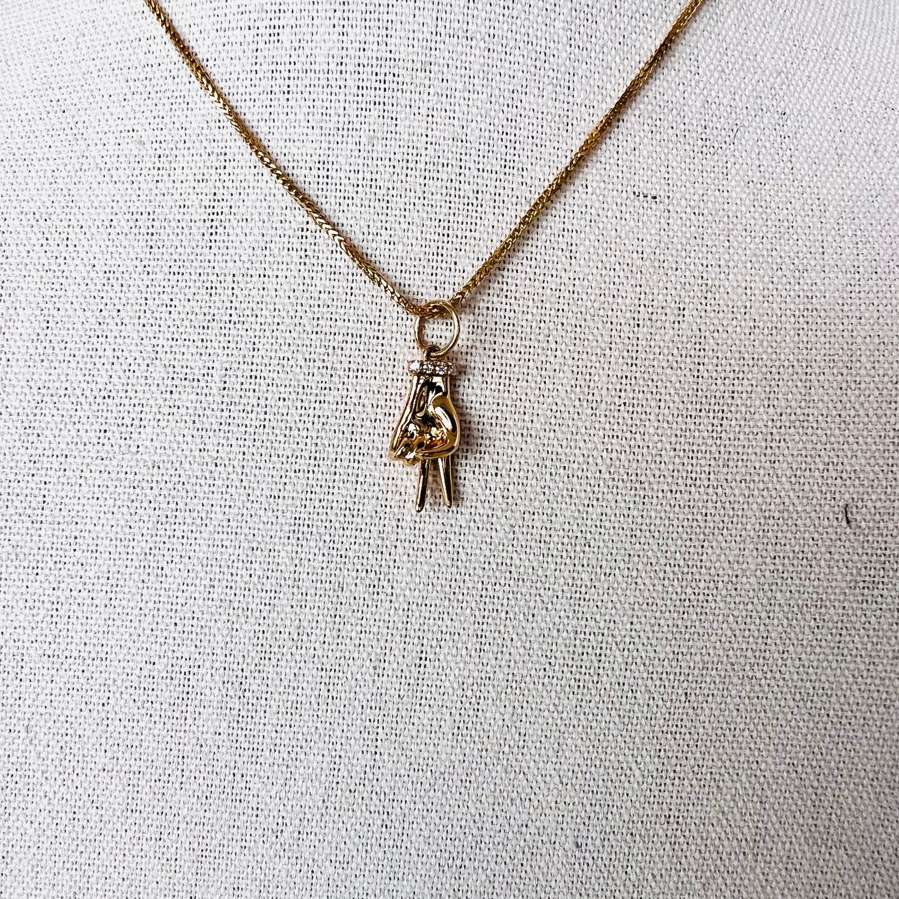 14k gold peace sign with diamond charm/pendant