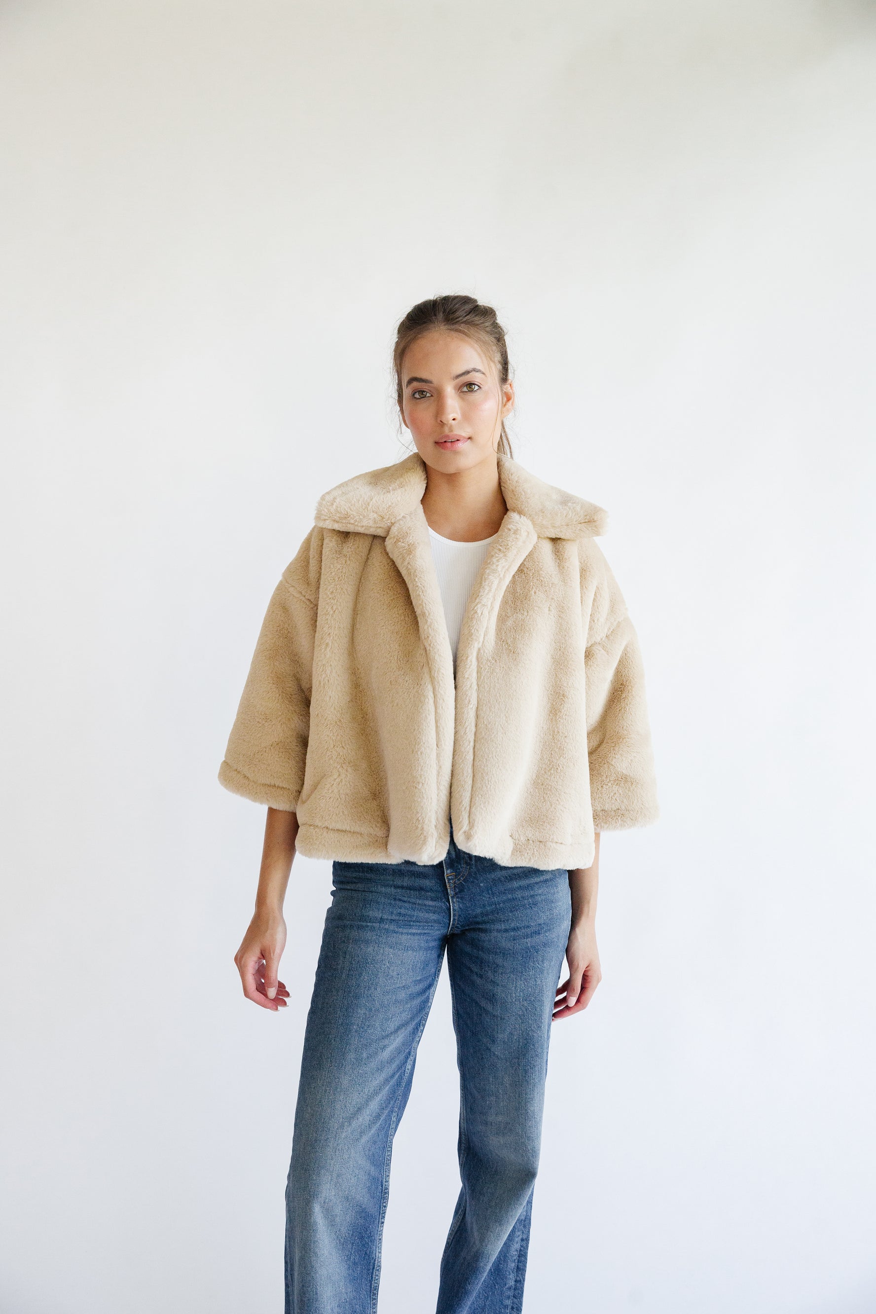 CLAUDETTE coat in lux faux fur