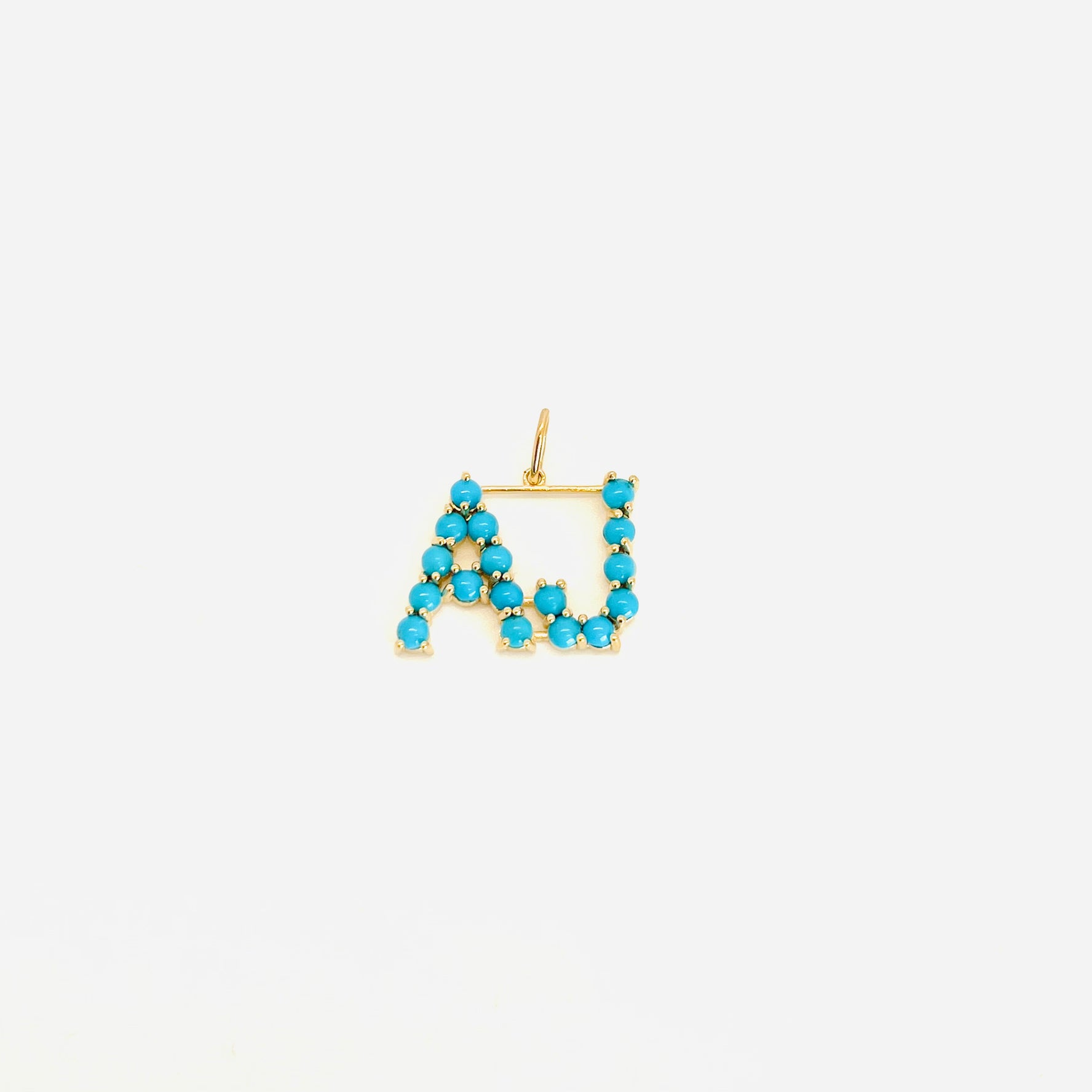 Customizable 14kg and Turquoise Initial Charm