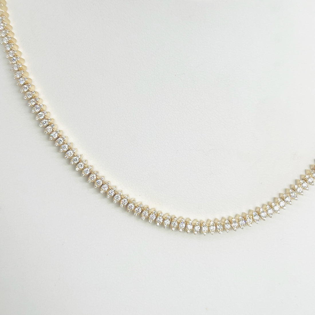 marquis shaped diamond tennis necklace
