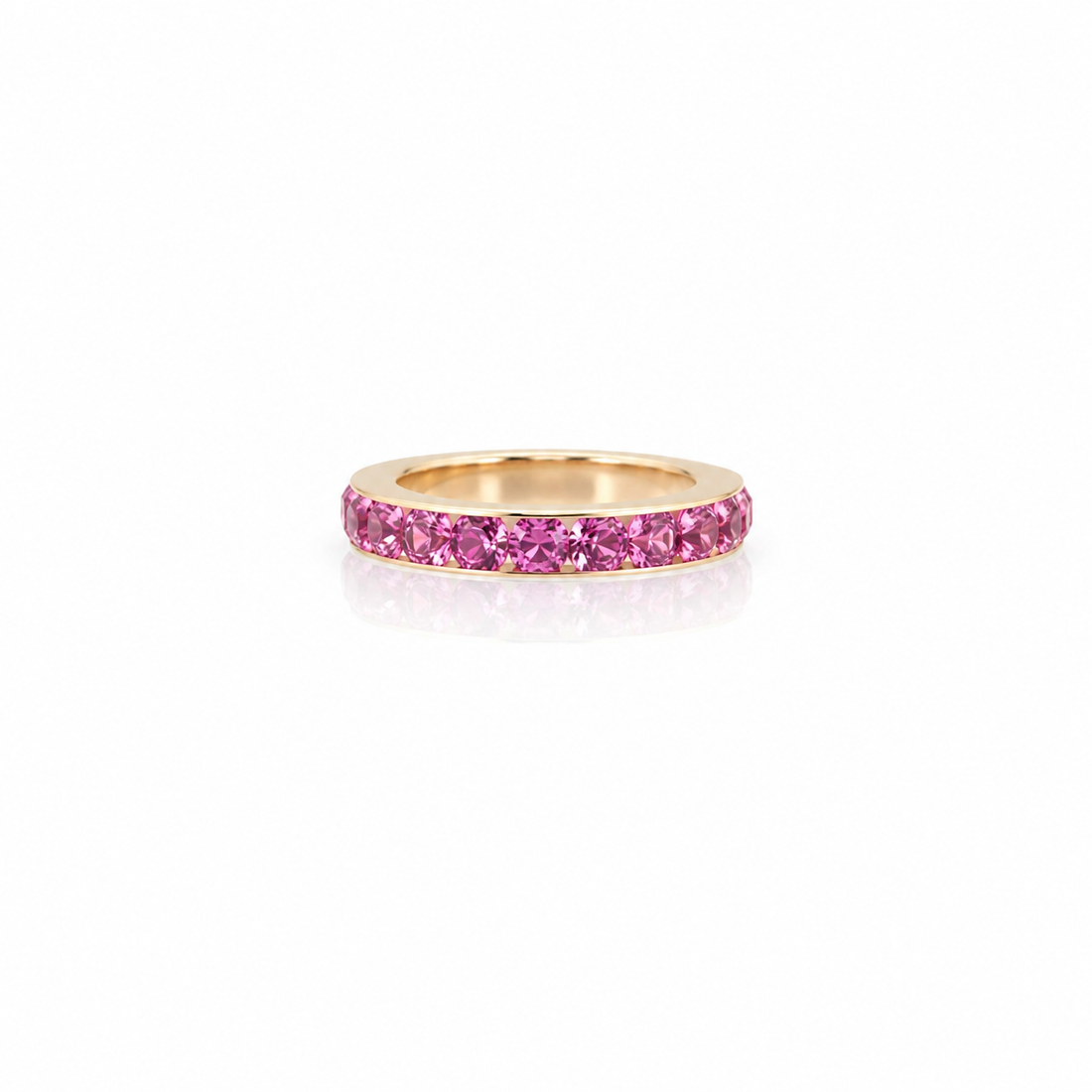 14k pink sapphire rondelle