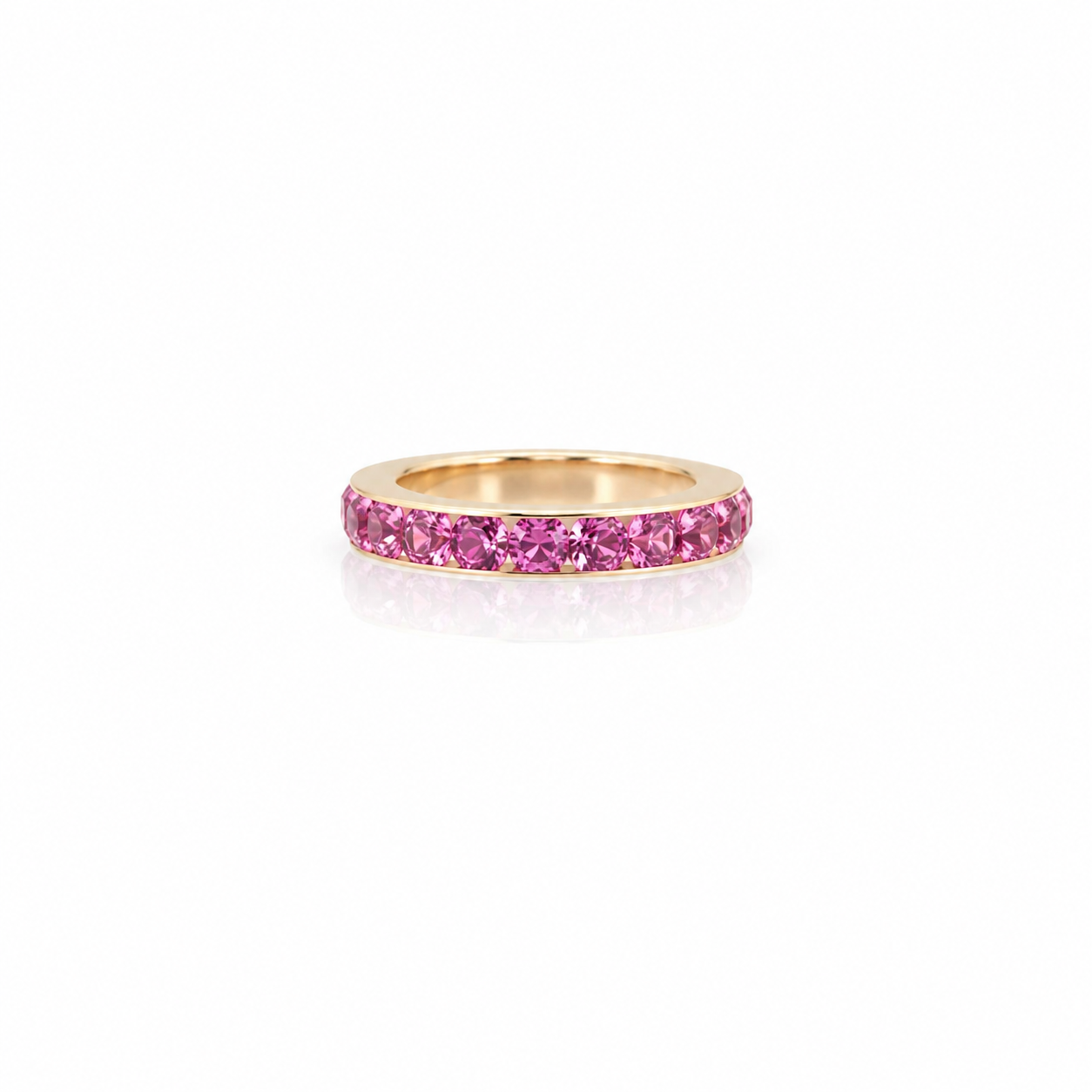14k pink sapphire rondelle