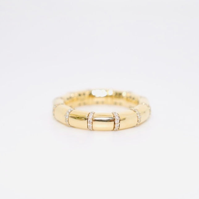 14k gold and diamond flexible band ring
