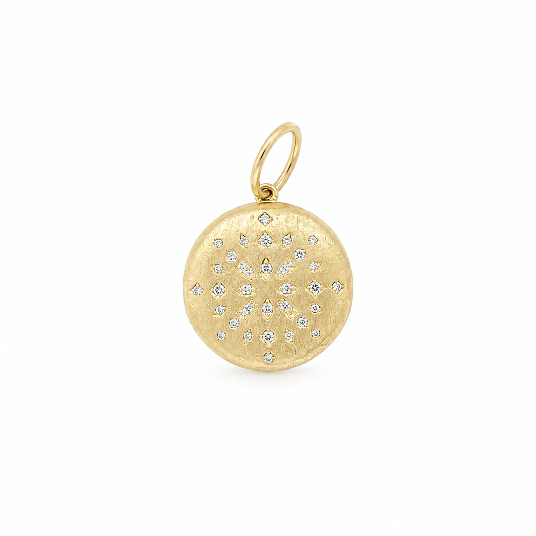 14K gold diamond starburst locket