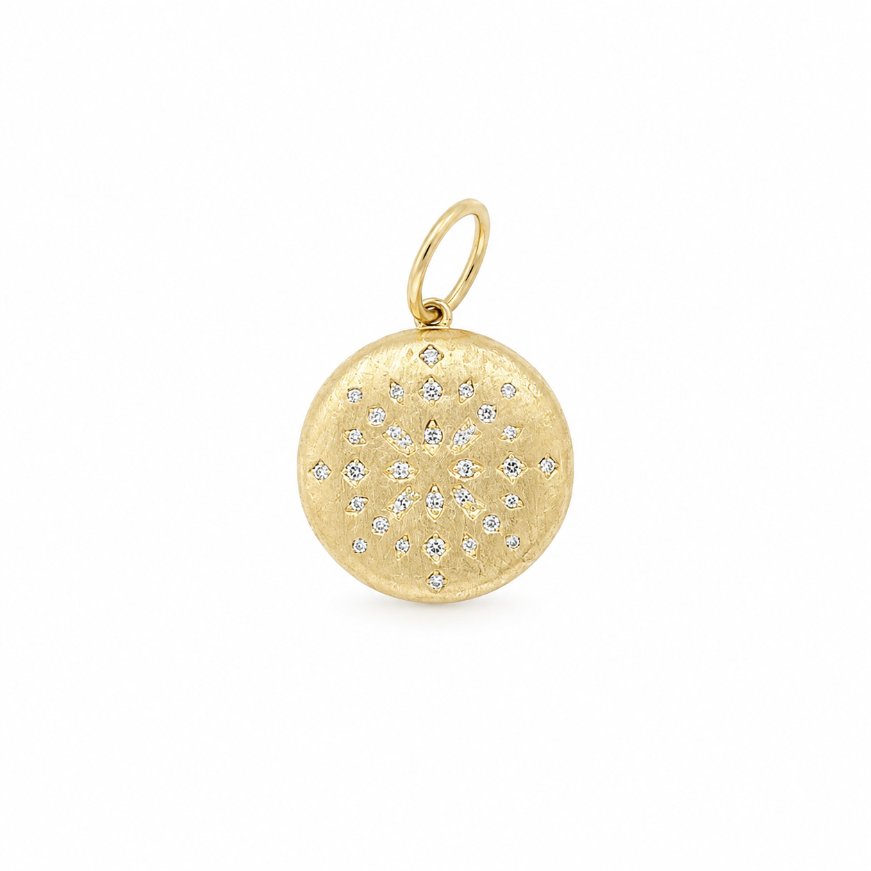 14K gold diamond starburst locket