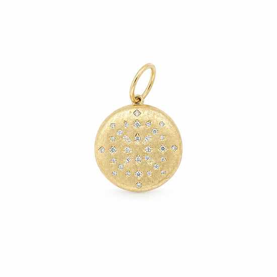 14K gold diamond starburst locket