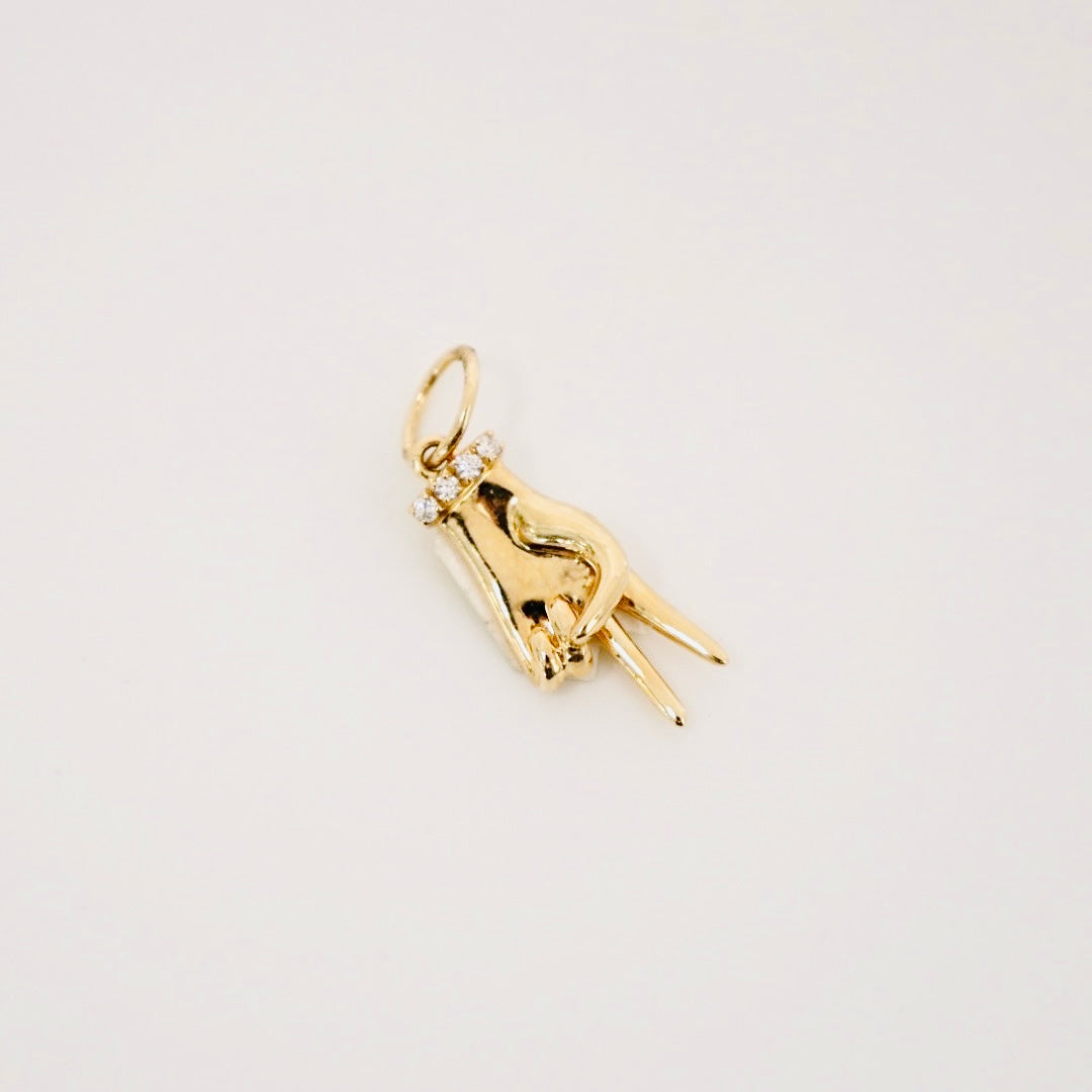 14k gold peace sign with diamond charm/pendant