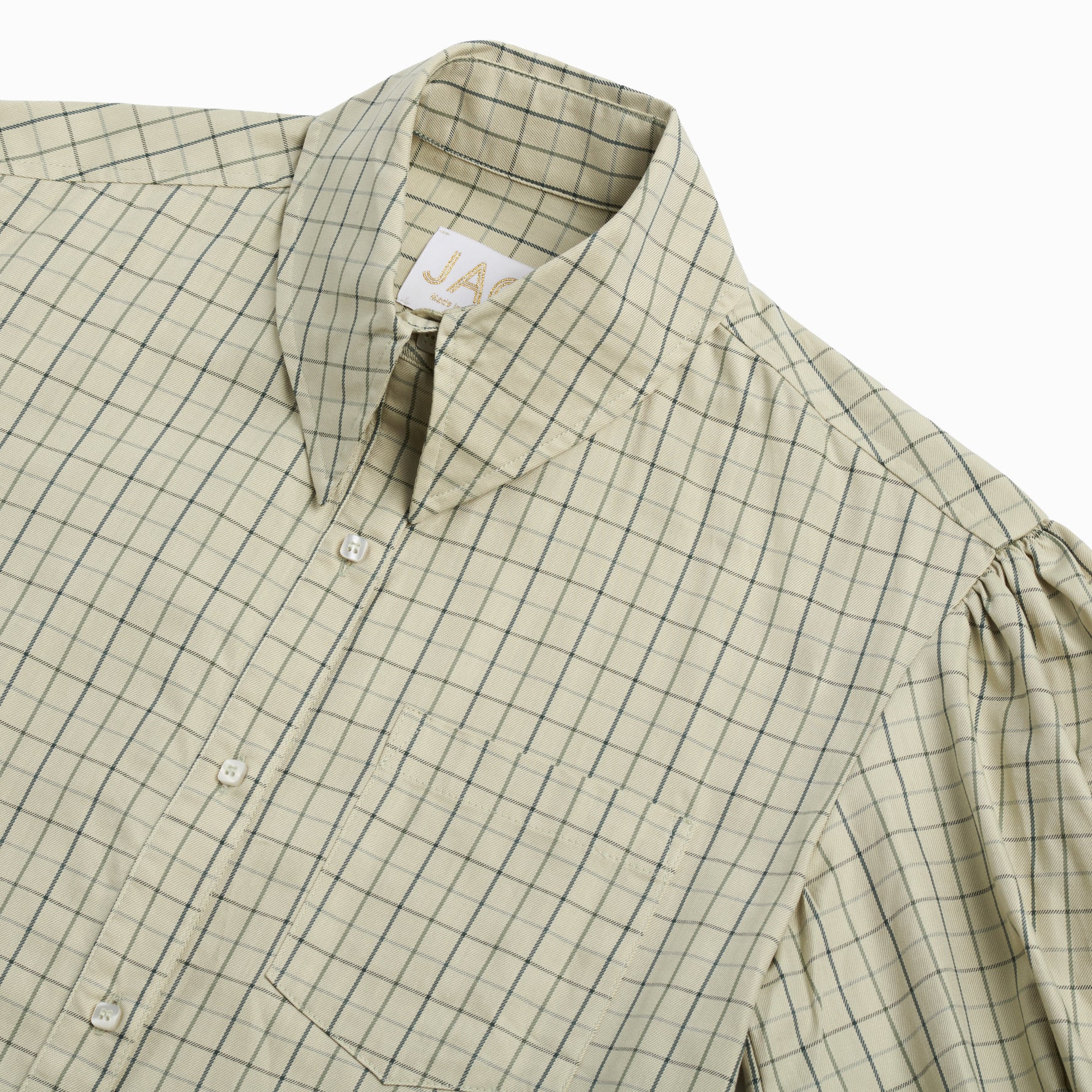 the JILL top in green plaid