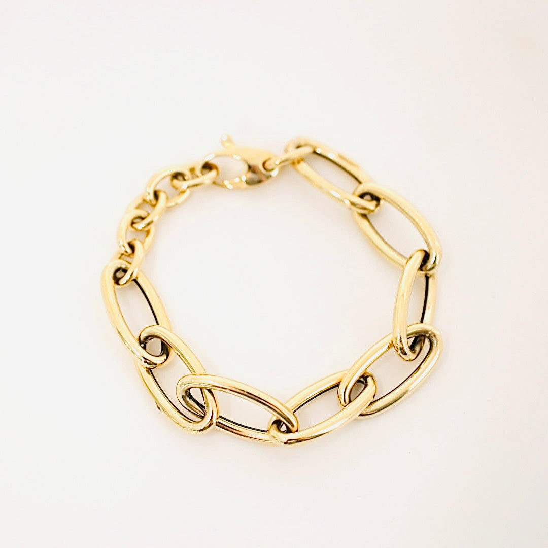 14k oval jumbo link bracelet