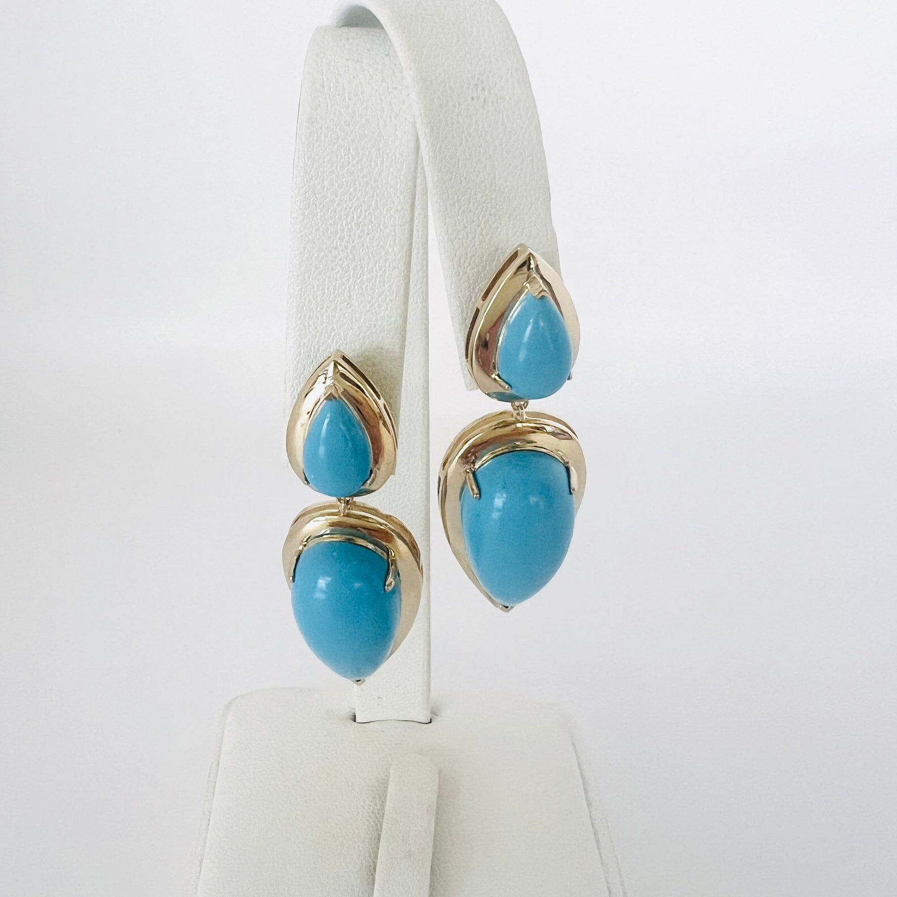 14k gold and turquoise statement drops